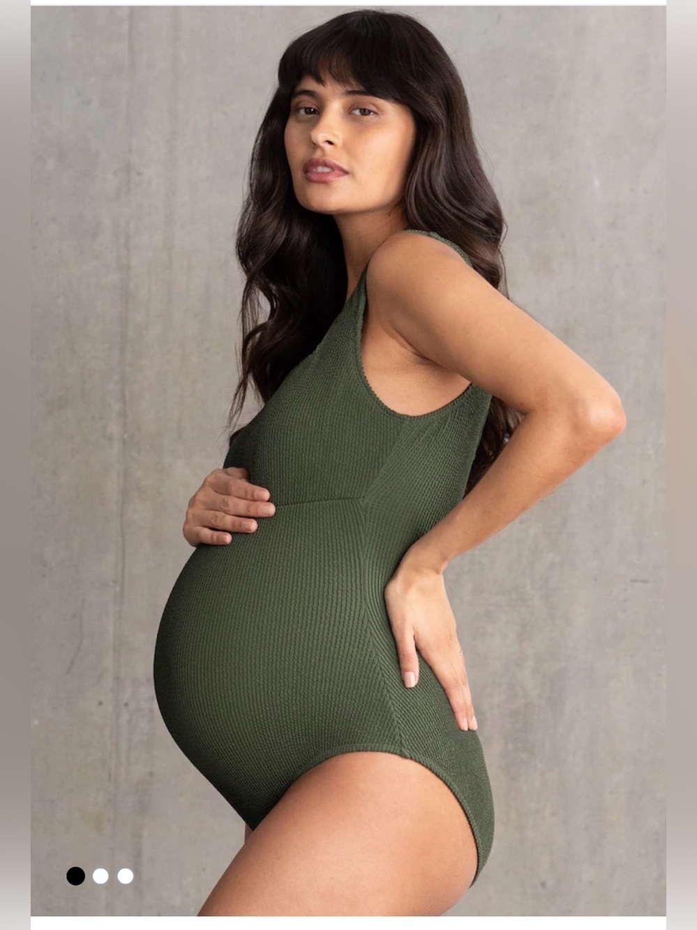 NWT Seraphine Maternity Textured One Piece Swimsuit in Khaki , size Large